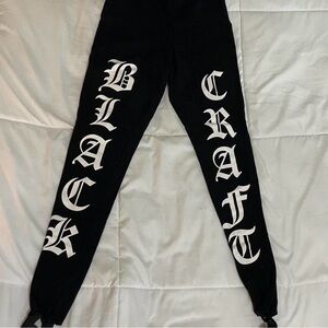 Women's Black Leggings with Bold Lettering